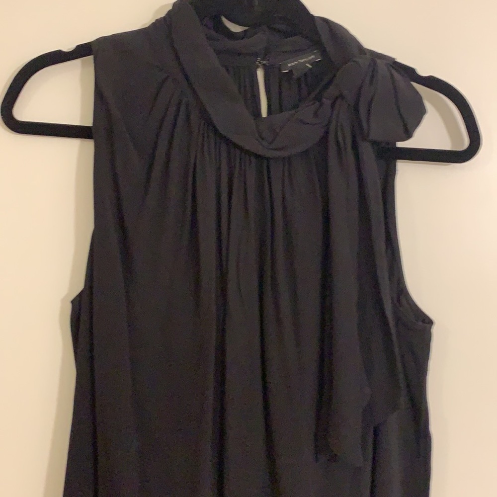 Ann Taylor Black Bow Neck Blouse Size S